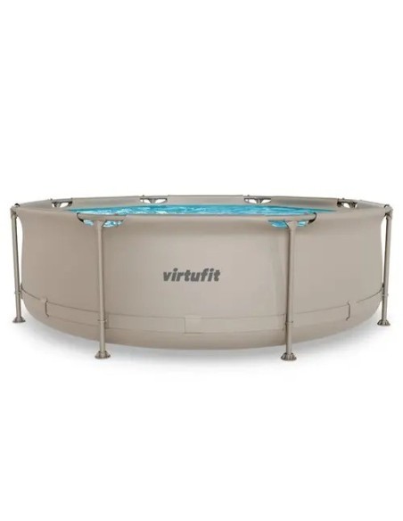 VirtuFit apvalus baseinas - 244 cm - smėlio spalvos - su filtro siurbl