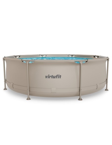 VirtuFit apvalus baseinas - 244 cm - smėlio spalvos - su filtro siurbl