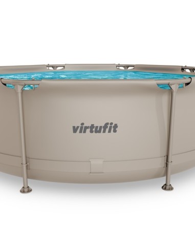 VirtuFit apvalus baseinas - 244 cm - smėlio spalvos - su filtro siurbl
