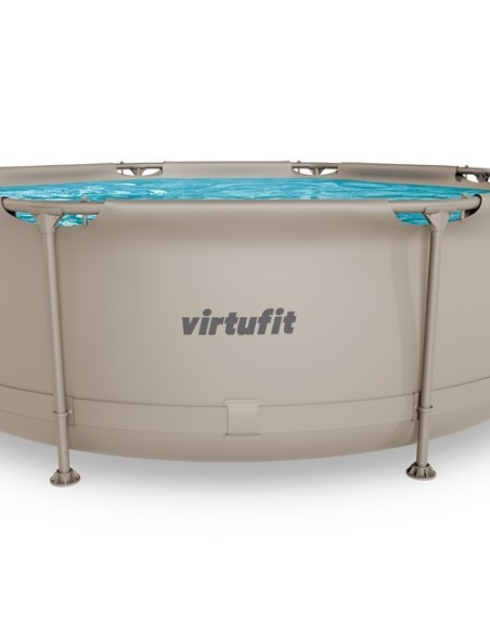 VirtuFit apvalus baseinas - 244 cm - smėlio spalvos - su filtro siurbl