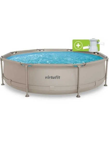 VirtuFit apvalus baseinas - 305 cm - smėlio spalvos - su filtro siurbl