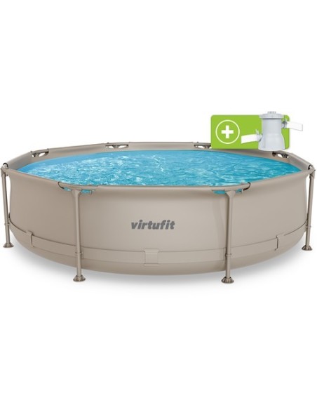 VirtuFit apvalus baseinas - 305 cm - smėlio spalvos - su filtro siurbl