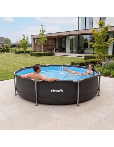 VirtuFit apvalus baseinas - 305 cm - antracito spalvos - be siurblio