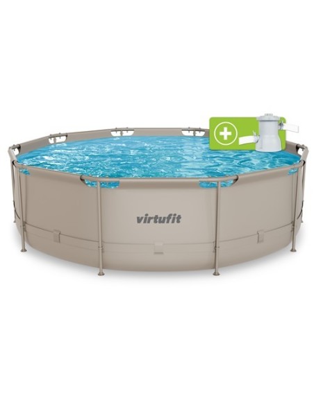 VirtuFit apvalus baseinas - 366 cm - smėlio spalvos - su filtro siurbl