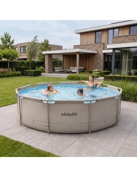 VirtuFit apvalus baseinas - 366 cm - smėlio spalvos - su filtro siurbl