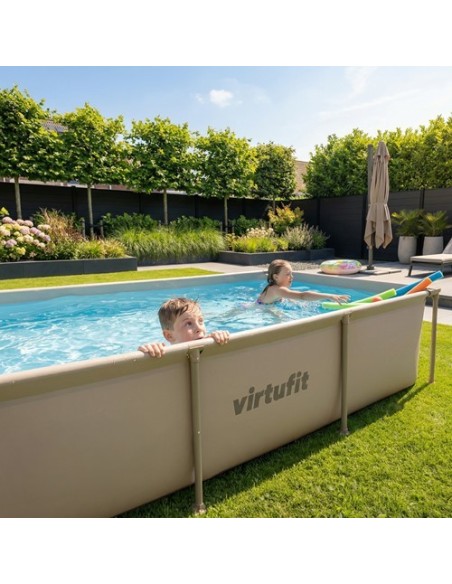 VirtuFit stačiakampis baseinas - 260 × 180 cm - smėlio spalvos - su fi
