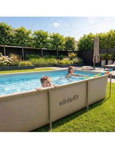 VirtuFit stačiakampis baseinas - 260 × 180 cm - smėlio spalvos - be si