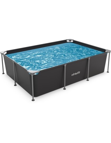 VirtuFit stačiakampis baseinas - 260 × 180 cm - antracito spalvos - be
