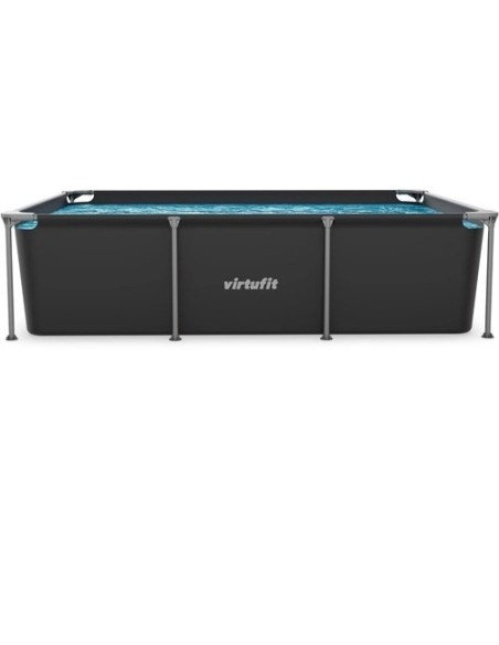 VirtuFit stačiakampis baseinas - 260 × 180 cm - antracito spalvos - be
