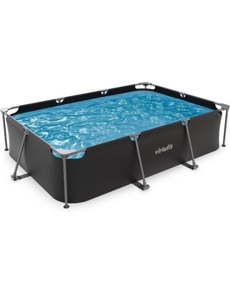VirtuFit stačiakampis baseinas - 300 × 210 cm - antracito spalvos - be