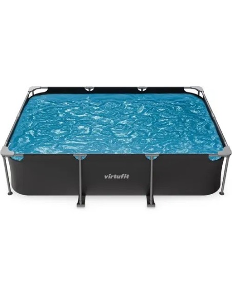 VirtuFit stačiakampis baseinas - 300 × 210 cm - antracito spalvos - be