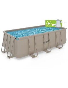 VirtuFit stačiakampis baseinas - 400 × 200 × 122 cm - smėlio spalvos -