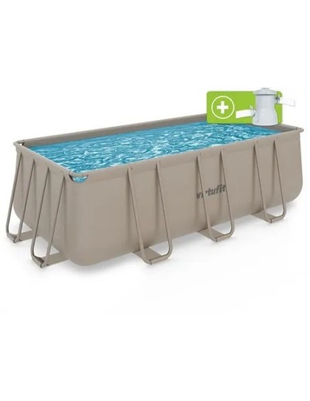 VirtuFit stačiakampis baseinas - 400 × 200 × 122 cm - smėlio spalvos -