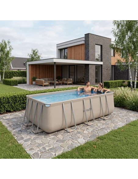 VirtuFit stačiakampis baseinas - 400 × 200 × 122 cm - smėlio spalvos -