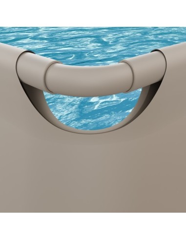 VirtuFit stačiakampis baseinas - 400 × 200 × 122 cm - smėlio spalvos -