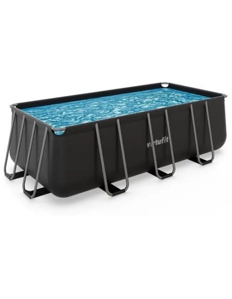 VirtuFit stačiakampis baseinas - 400 × 200 × 122 cm - antracito spalvo