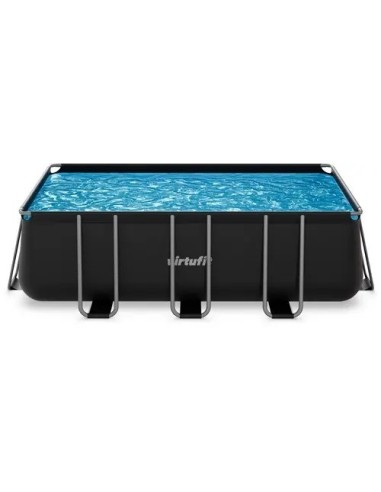 VirtuFit stačiakampis baseinas - 400 × 200 × 122 cm - antracito spalvo