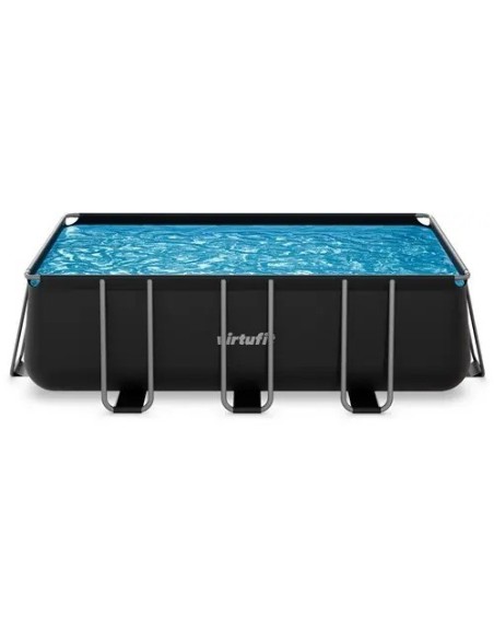 VirtuFit stačiakampis baseinas - 400 × 200 × 122 cm - antracito spalvo
