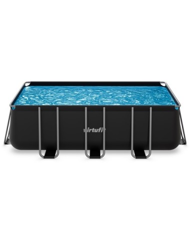 VirtuFit stačiakampis baseinas - 400 × 200 × 122 cm - antracito spalvo