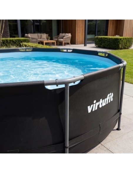 VirtuFit apvalus baseinas - 366 cm - antracito spalvos - su filtro siu