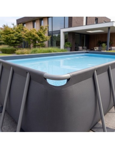 VirtuFit stačiakampis baseinas - 400 × 200 × 122 cm - antracito spalvo