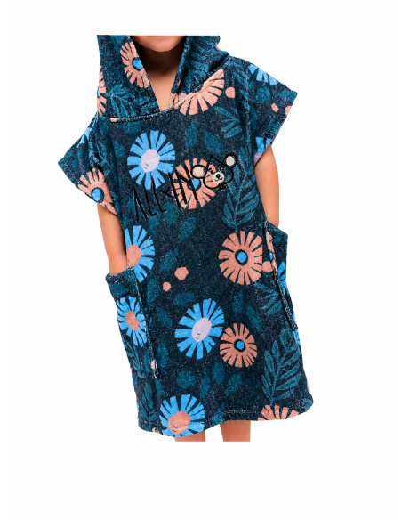 ALL-IN Children's Poncho Floral Blue – Pončas vaikams (3-6 m.) wave hawaii gobtuvas