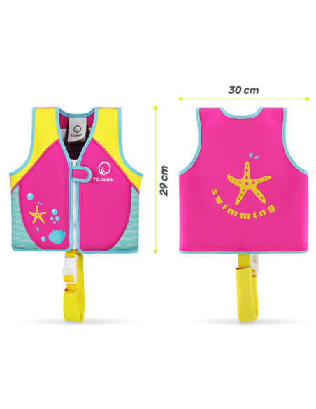 TSUNAMI swimming vest for children 2-3 years old (pink)