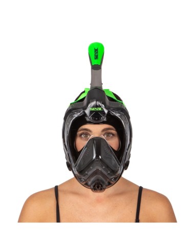 SEAC Libera L/XL, viso veido nardymo kaukė, snorkelinimo kaukė suaugusiems, panoraminė snorkelio kaukė, Dry Top kaukė, nardymo k