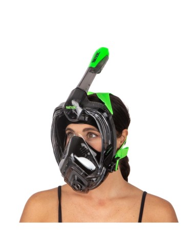 SEAC Libera L/XL, viso veido nardymo kaukė, snorkelinimo kaukė suaugusiems, panoraminė snorkelio kaukė, Dry Top kaukė, nardymo k