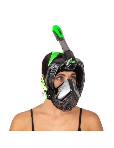 SEAC Libera L/XL, viso veido nardymo kaukė, snorkelinimo kaukė suaugusiems, panoraminė snorkelio kaukė, Dry Top kaukė, nardymo k