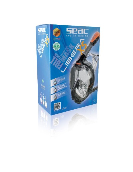 SEAC Libera XS/S, viso veido nardymo kaukė, snorkelinimo kaukė vaikams nuo 10 metų, snorkelio kaukė paaugliams, kaukė mažesniam
