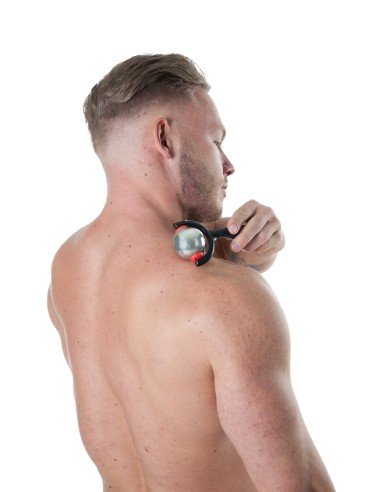 Metalinis masažinis rutuliukas su rankenėle Pure2improve