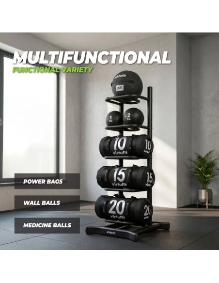 Stovas pasunkintiems kamuoliams ir maišams VirtuFit "Power Bag and Wall Ball Storage Rack"