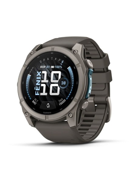 Fenix® 9 – 51 мм, титан, силиконовый ремешок цвета «галька».