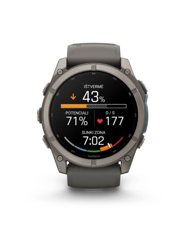 Fenix® 9 – 51 мм, титан, силиконовый ремешок цвета «галька».