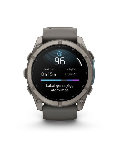 Fenix® 9 – 51 mm, Titanas su akmenėlių pilkos spalvos silikoniniu dirželiu