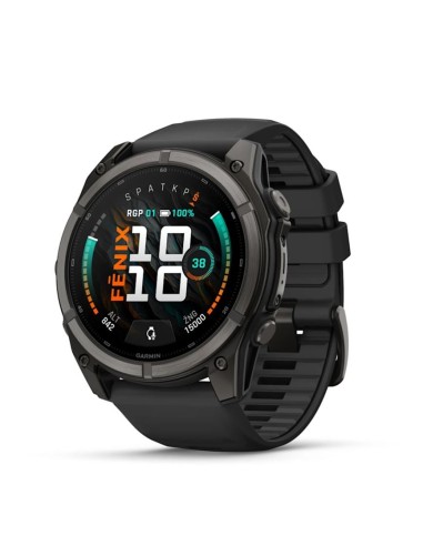 Fenix® 9 – 51 мм, темно-серый, титан с DLC-покрытием, с черным силиконовым ремешком.