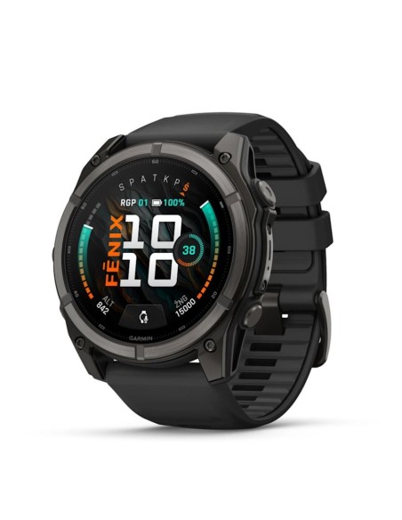 Fenix® 9 – 51 mm, Dark Grey, DLC Titanium, with Black Silicone Strap