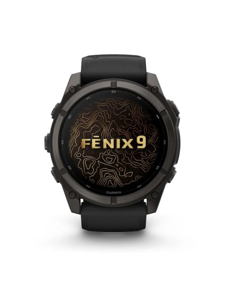 Fenix® 9 – 51 mm, Dark Grey, DLC Titanium, with Black Silicone Strap
