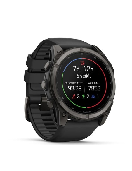 Fenix® 9 – 51 mm, Dark Grey, DLC Titanium, with Black Silicone Strap