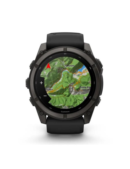 Fenix® 9 – 51 мм, темно-серый, титан с DLC-покрытием, с черным силиконовым ремешком.