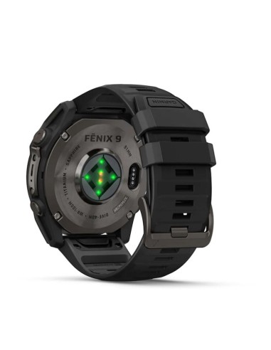 Fenix® 9 – 51 mm, Dark Grey, DLC Titanium, with Black Silicone Strap
