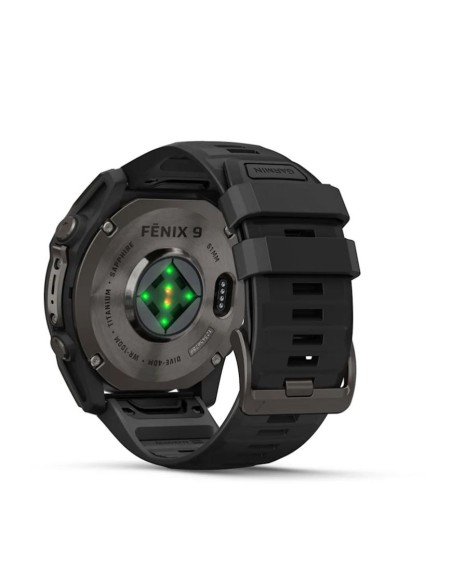 Fenix® 9 – 51 mm, Dark Grey, DLC Titanium, with Black Silicone Strap