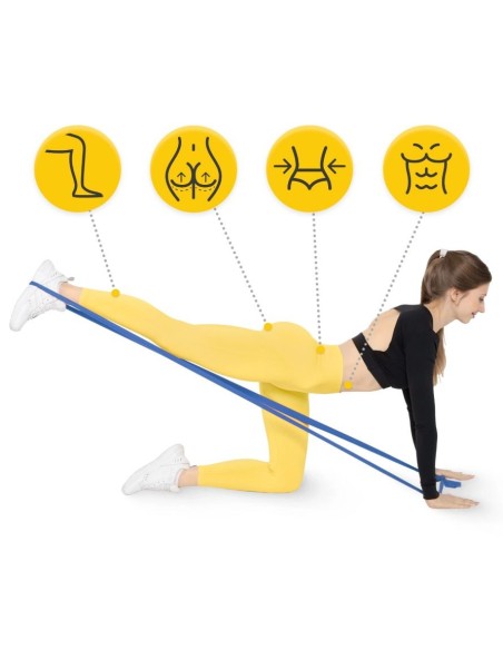 Rehabilitation rubber band set 4FIZJO "FLAT BAND 2M" 5 pcs.