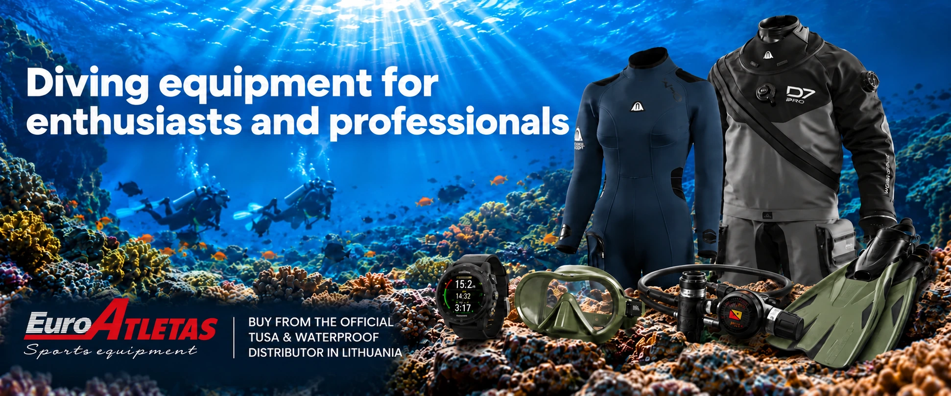 Diving equipment for amateurs and professionals