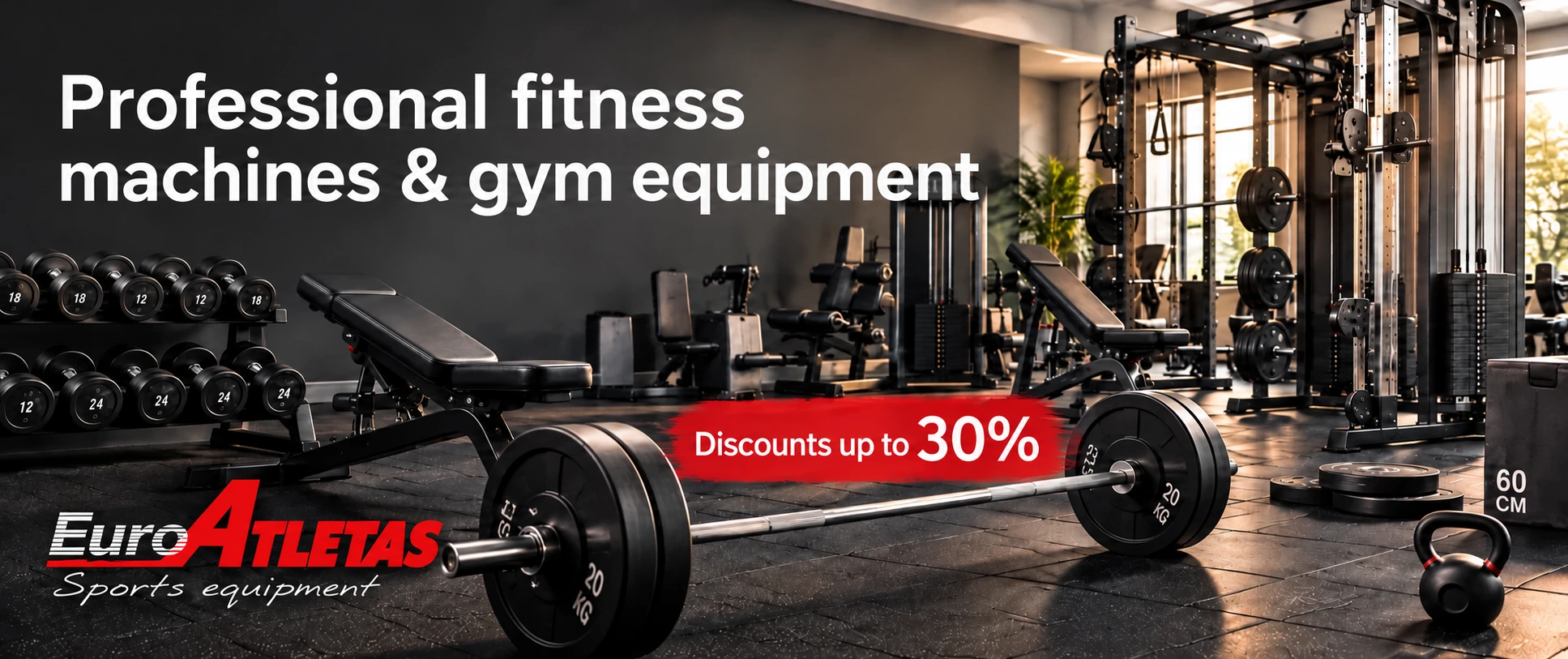Professional exercise machines and sports equipment - discounts up to 30%