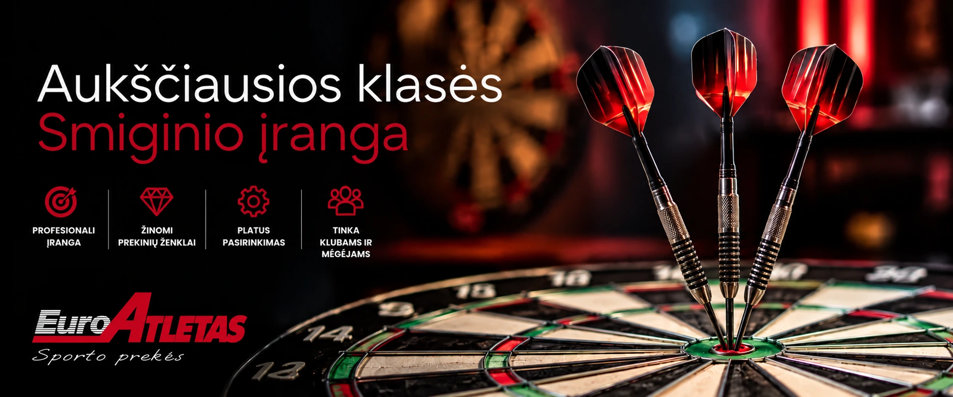 Auk&scaron;čiausios klasės smiginio įranga
